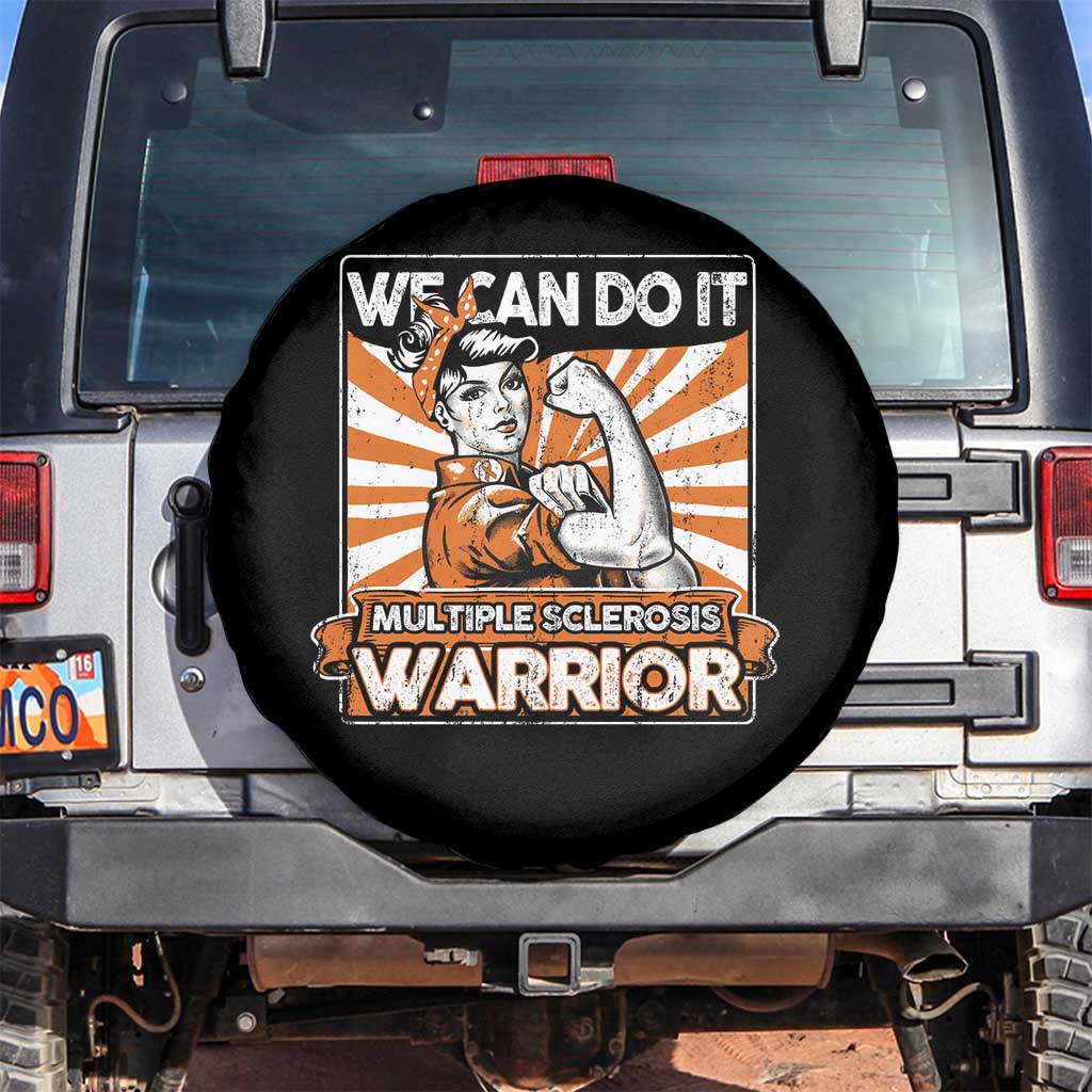 Multiple Sclerosis Awareness Spare Tire Cover Orange Ribbon MS Warrior Support Squad