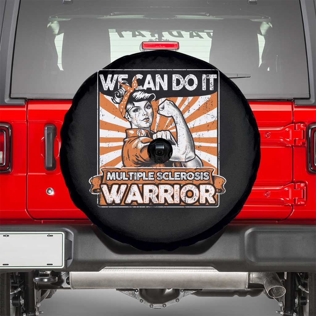 Multiple Sclerosis Awareness Spare Tire Cover Orange Ribbon MS Warrior Support Squad