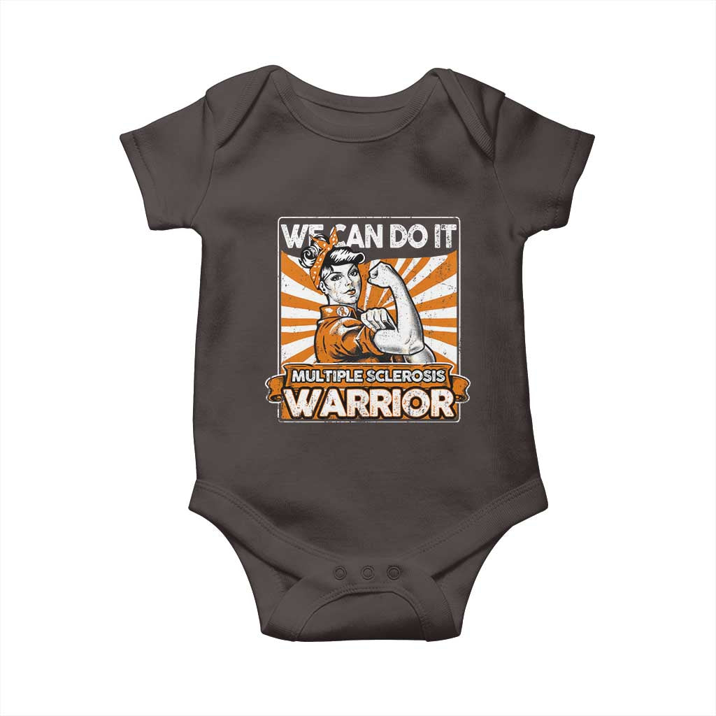 Multiple Sclerosis Awareness Baby Onesie Orange Ribbon MS Warrior Support Squad