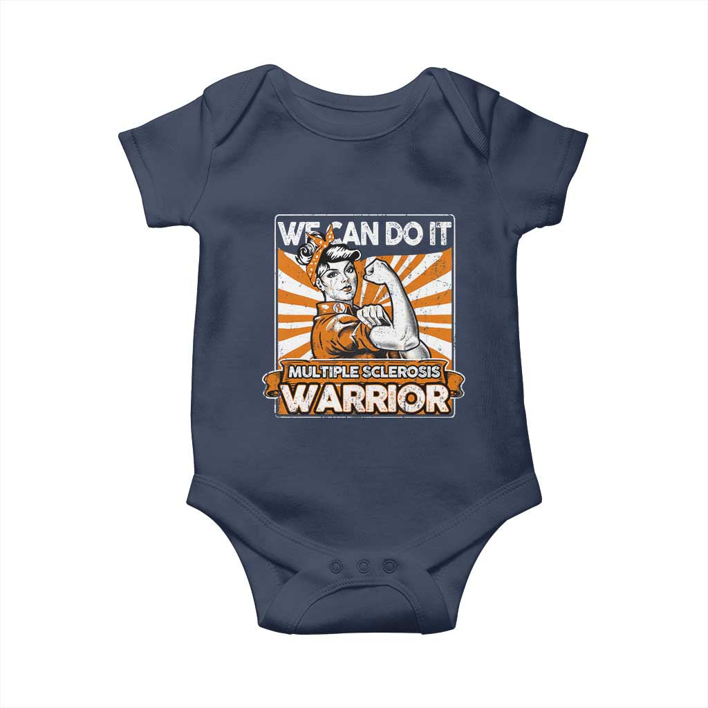 Multiple Sclerosis Awareness Baby Onesie Orange Ribbon MS Warrior Support Squad