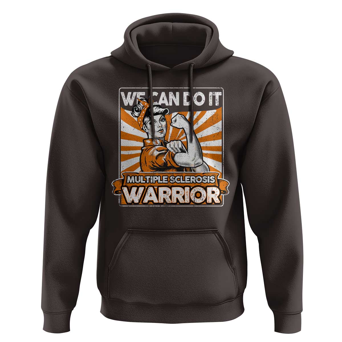 Multiple Sclerosis Awareness Hoodie Orange Ribbon MS Warrior Support Squad