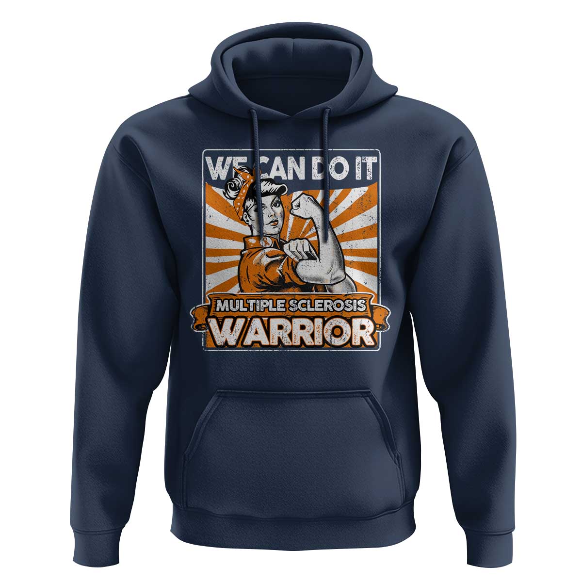 Multiple Sclerosis Awareness Hoodie Orange Ribbon MS Warrior Support Squad