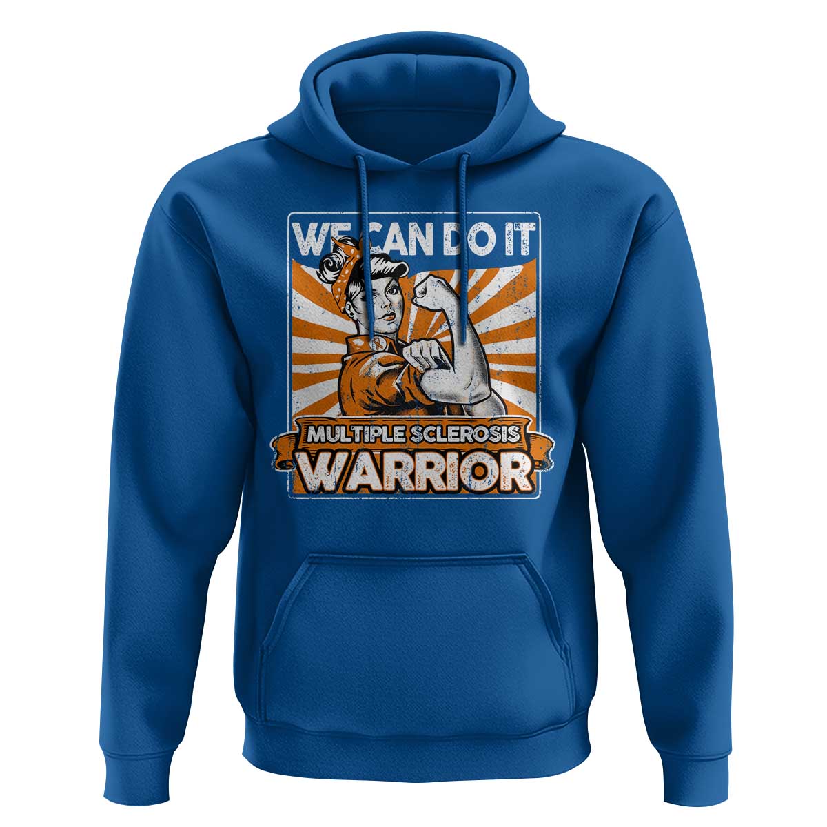 Multiple Sclerosis Awareness Hoodie Orange Ribbon MS Warrior Support Squad