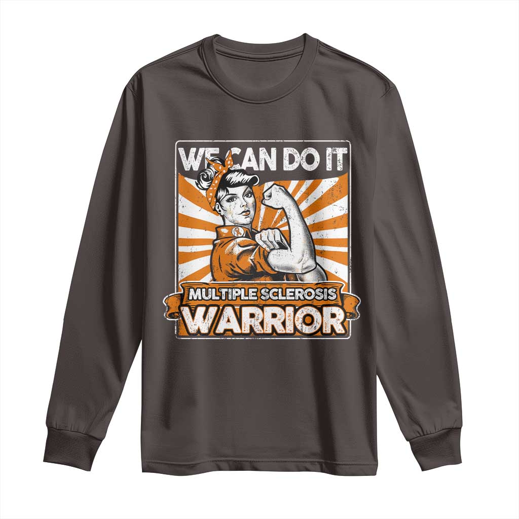 Multiple Sclerosis Awareness Long Sleeve Shirt Orange Ribbon MS Warrior Support Squad