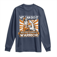 Multiple Sclerosis Awareness Long Sleeve Shirt Orange Ribbon MS Warrior Support Squad