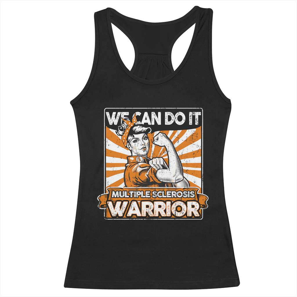 Multiple Sclerosis Awareness Racerback Tank Top Orange Ribbon MS Warrior Support Squad
