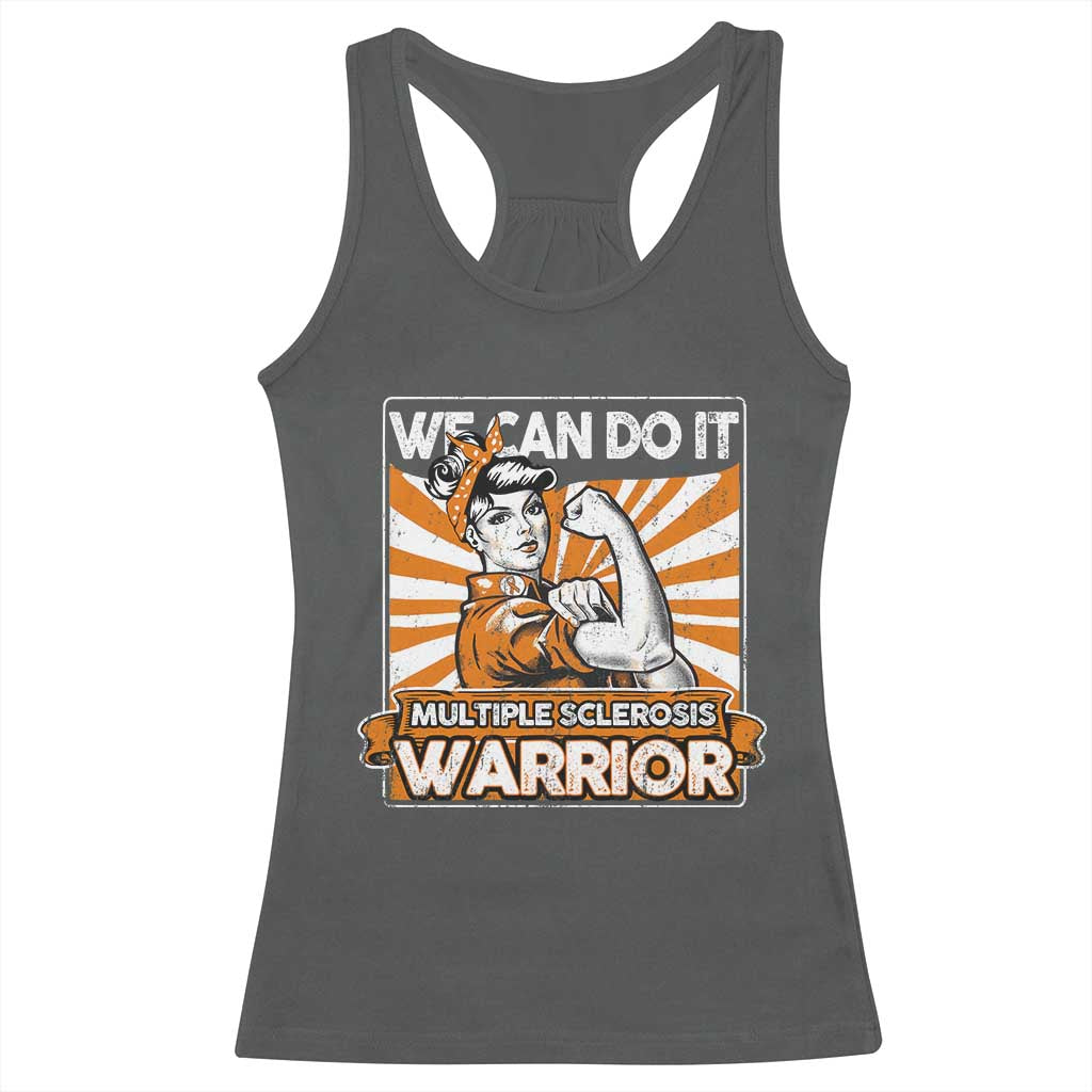 Multiple Sclerosis Awareness Racerback Tank Top Orange Ribbon MS Warrior Support Squad