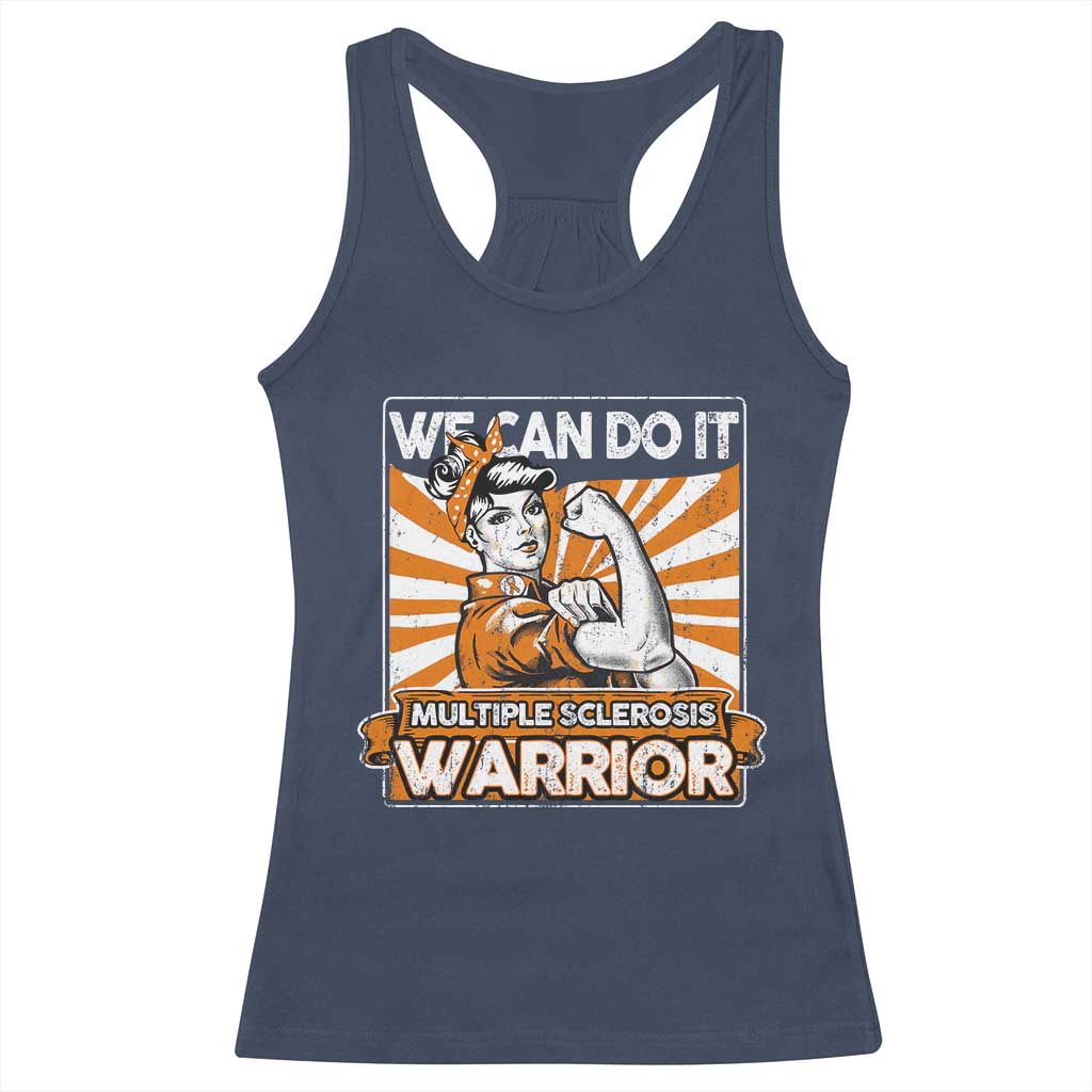Multiple Sclerosis Awareness Racerback Tank Top Orange Ribbon MS Warrior Support Squad