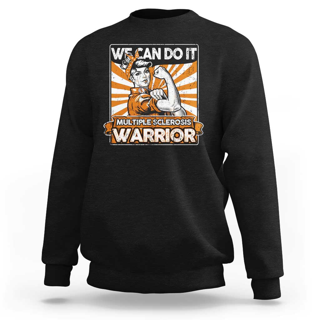Multiple Sclerosis Awareness Sweatshirt Orange Ribbon MS Warrior Support Squad