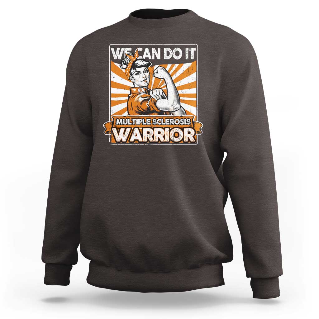 Multiple Sclerosis Awareness Sweatshirt Orange Ribbon MS Warrior Support Squad