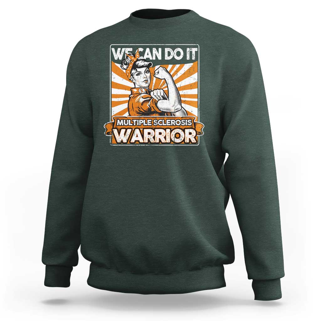 Multiple Sclerosis Awareness Sweatshirt Orange Ribbon MS Warrior Support Squad