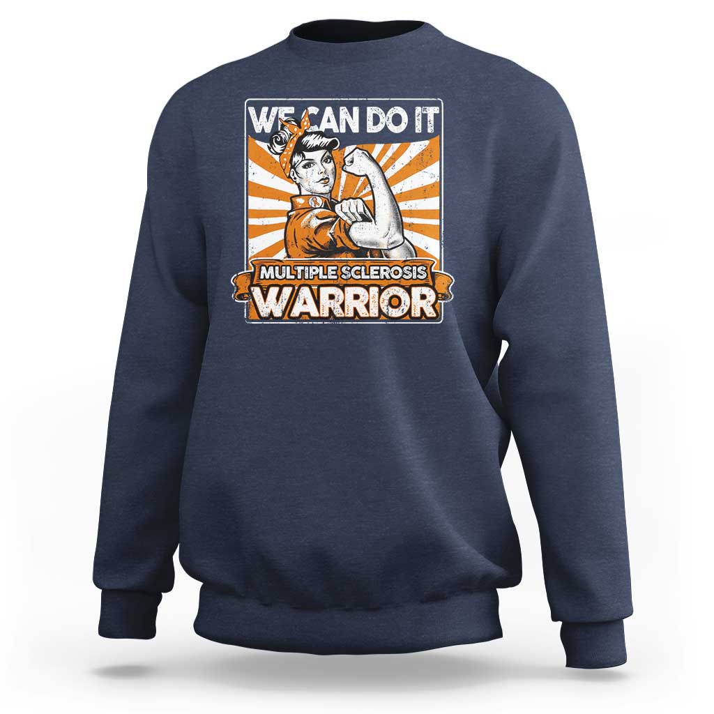 Multiple Sclerosis Awareness Sweatshirt Orange Ribbon MS Warrior Support Squad