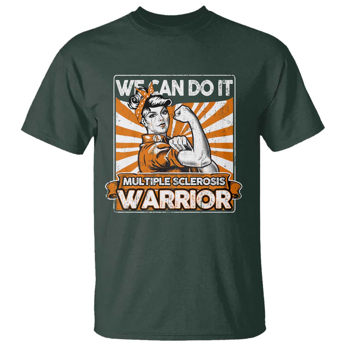 Multiple Sclerosis Awareness T Shirt Orange Ribbon MS Warrior Support Squad