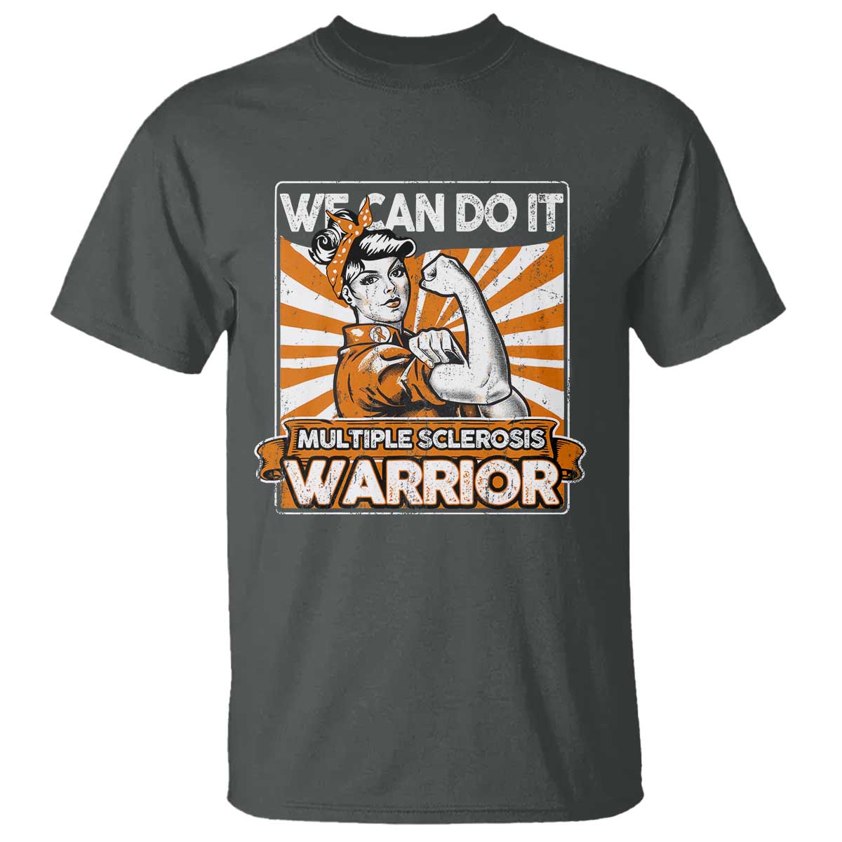 Multiple Sclerosis Awareness T Shirt Orange Ribbon MS Warrior Support Squad