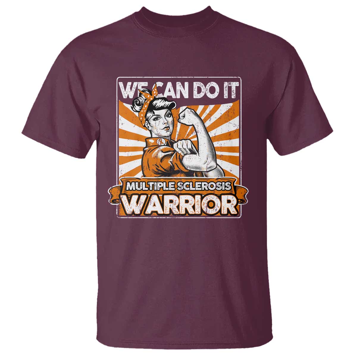 Multiple Sclerosis Awareness T Shirt Orange Ribbon MS Warrior Support Squad