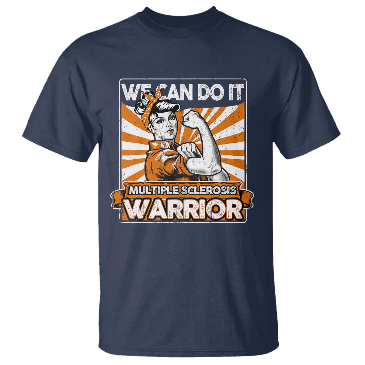 Multiple Sclerosis Awareness T Shirt Orange Ribbon MS Warrior Support Squad