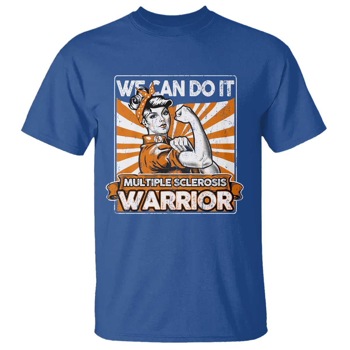 Multiple Sclerosis Awareness T Shirt Orange Ribbon MS Warrior Support Squad