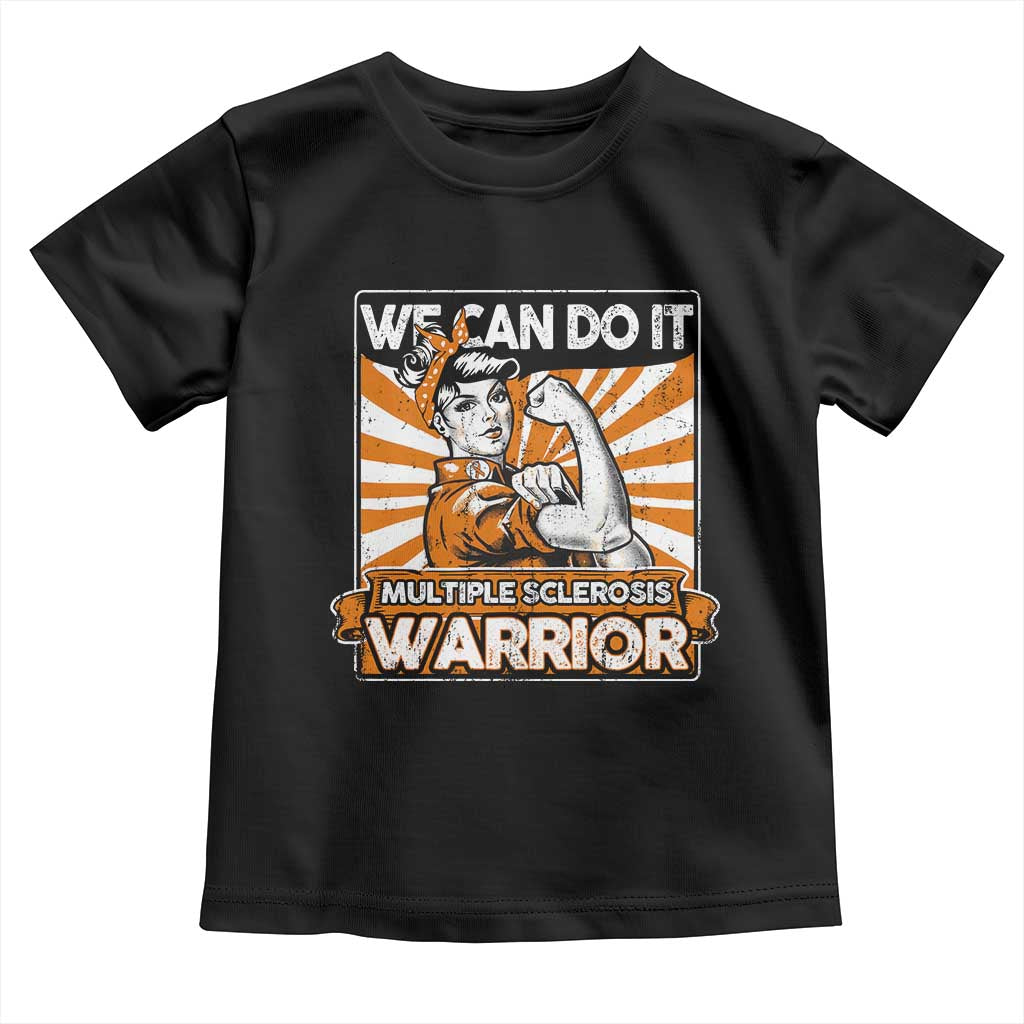Multiple Sclerosis Awareness Toddler T Shirt Orange Ribbon MS Warrior Support Squad