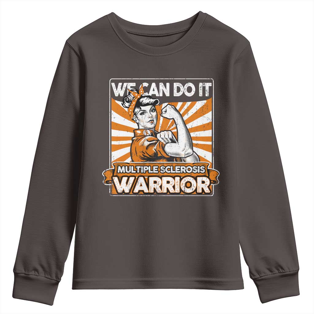Multiple Sclerosis Awareness Youth Sweatshirt Orange Ribbon MS Warrior Support Squad