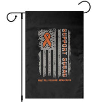 MS Support Squad Garden Flag Orange Ribbon Multiple Sclerosis Awareness USA Flag - Wonder Print Shop