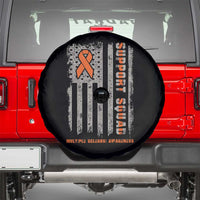 MS Support Squad Spare Tire Cover Orange Ribbon Multiple Sclerosis Awareness USA Flag