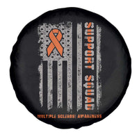 MS Support Squad Spare Tire Cover Orange Ribbon Multiple Sclerosis Awareness USA Flag