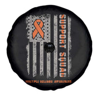 MS Support Squad Spare Tire Cover Orange Ribbon Multiple Sclerosis Awareness USA Flag