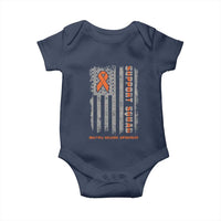 MS Support Squad Baby Onesie Orange Ribbon Multiple Sclerosis Awareness USA Flag