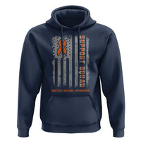 MS Support Squad Hoodie Orange Ribbon Multiple Sclerosis Awareness USA Flag