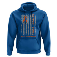 MS Support Squad Hoodie Orange Ribbon Multiple Sclerosis Awareness USA Flag