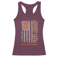 MS Support Squad Racerback Tank Top Orange Ribbon Multiple Sclerosis Awareness USA Flag
