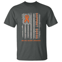 MS Support Squad T Shirt Orange Ribbon Multiple Sclerosis Awareness USA Flag