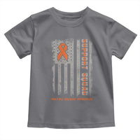 MS Support Squad Toddler T Shirt Orange Ribbon Multiple Sclerosis Awareness USA Flag