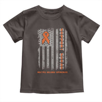 MS Support Squad Toddler T Shirt Orange Ribbon Multiple Sclerosis Awareness USA Flag