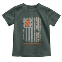 MS Support Squad Toddler T Shirt Orange Ribbon Multiple Sclerosis Awareness USA Flag