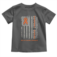 MS Support Squad Toddler T Shirt Orange Ribbon Multiple Sclerosis Awareness USA Flag