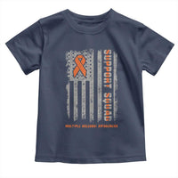 MS Support Squad Toddler T Shirt Orange Ribbon Multiple Sclerosis Awareness USA Flag