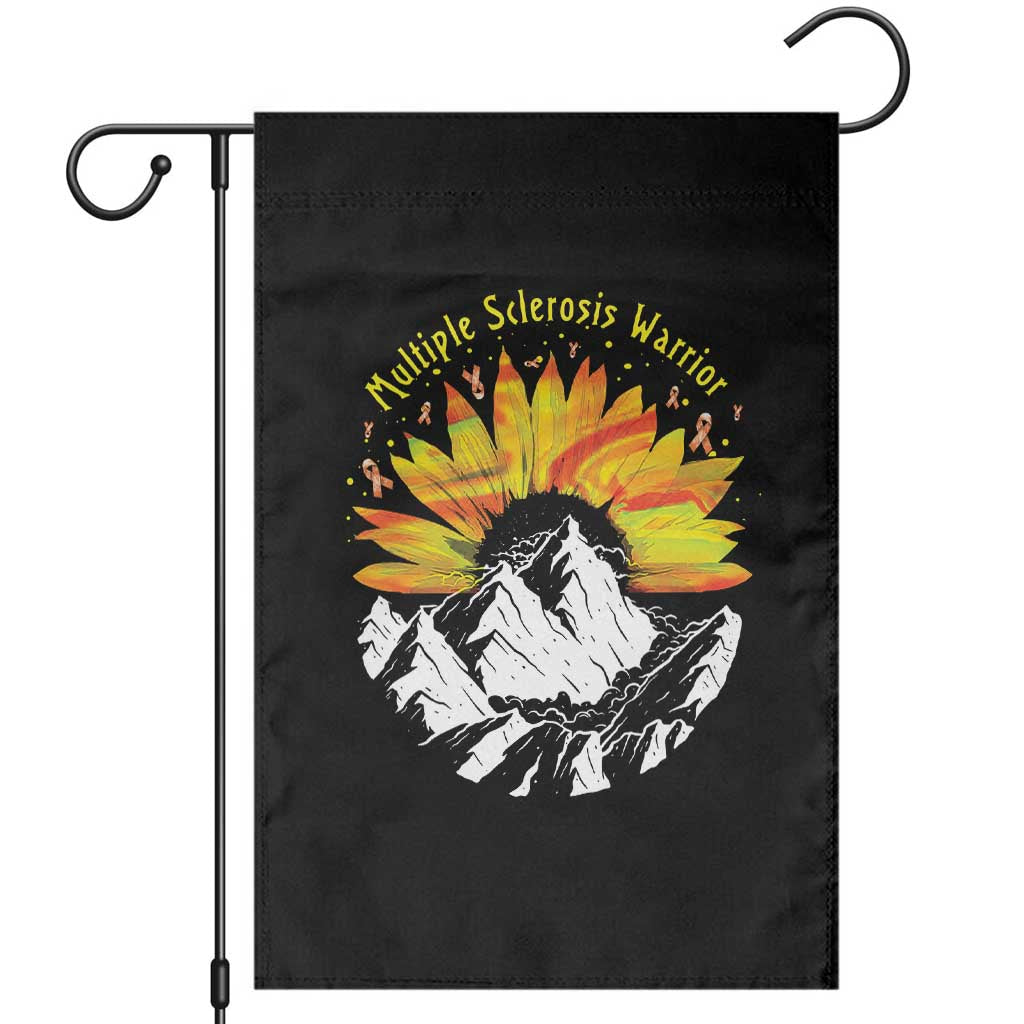 MS Warrior Garden Flag Orange Ribbon Sunflower Multiple Sclerosis Awareness - Wonder Print Shop