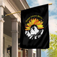 MS Warrior Garden Flag Orange Ribbon Sunflower Multiple Sclerosis Awareness - Wonder Print Shop