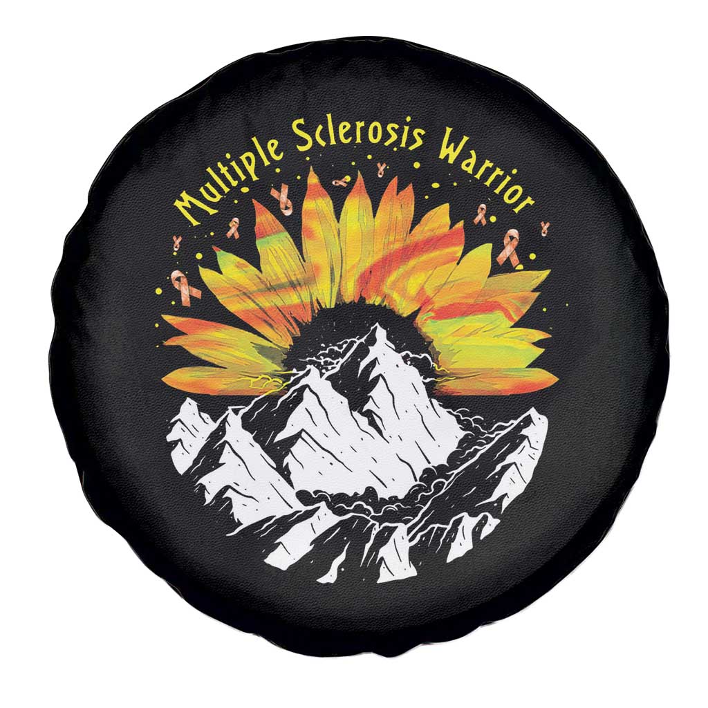 MS Warrior Spare Tire Cover Orange Ribbon Sunflower Multiple Sclerosis Awareness