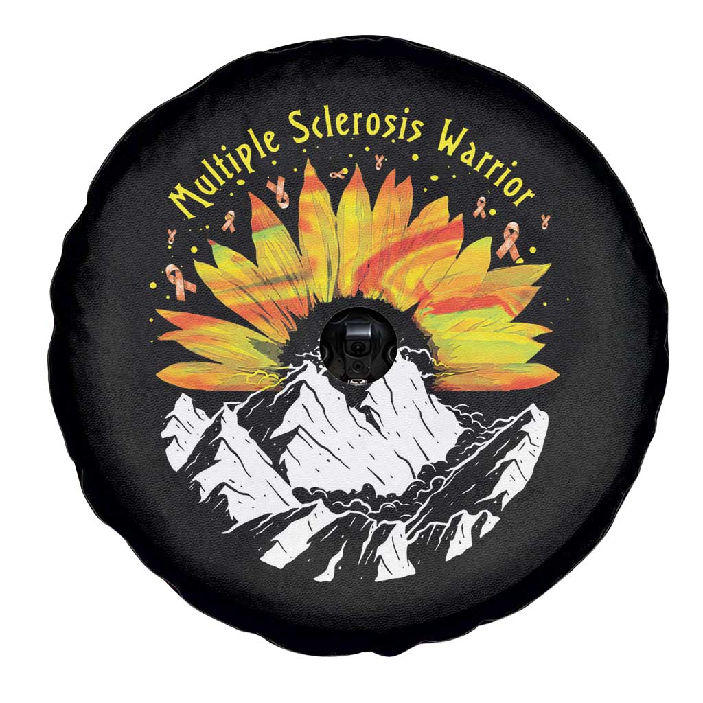 MS Warrior Spare Tire Cover Orange Ribbon Sunflower Multiple Sclerosis Awareness
