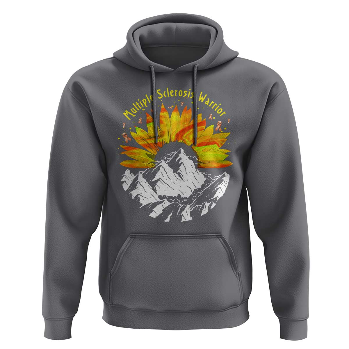 MS Warrior Hoodie Orange Ribbon Sunflower Multiple Sclerosis Awareness