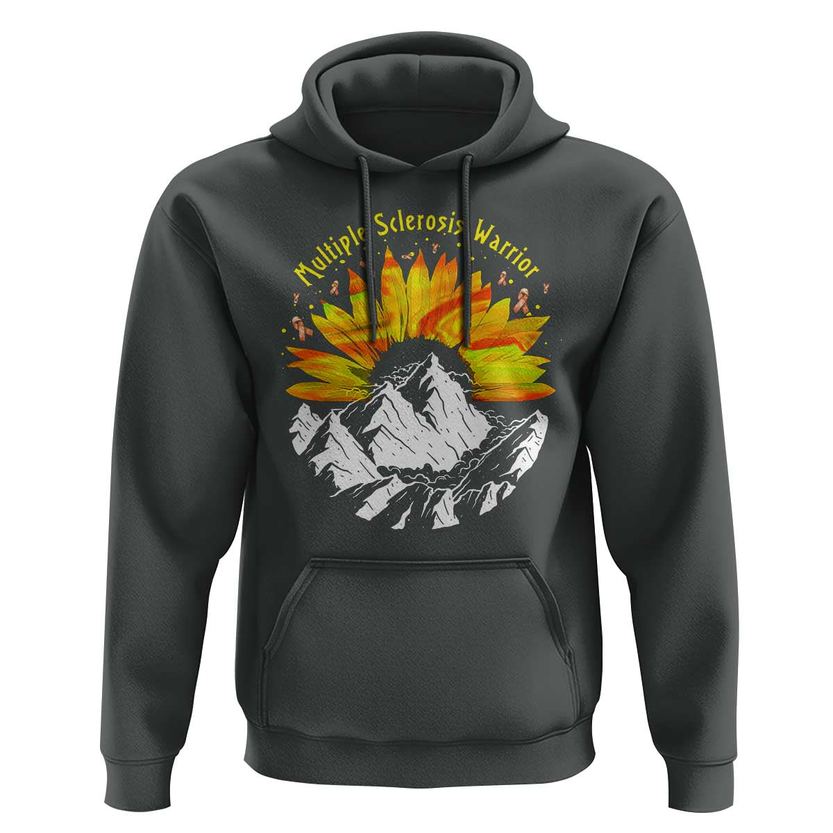 MS Warrior Hoodie Orange Ribbon Sunflower Multiple Sclerosis Awareness