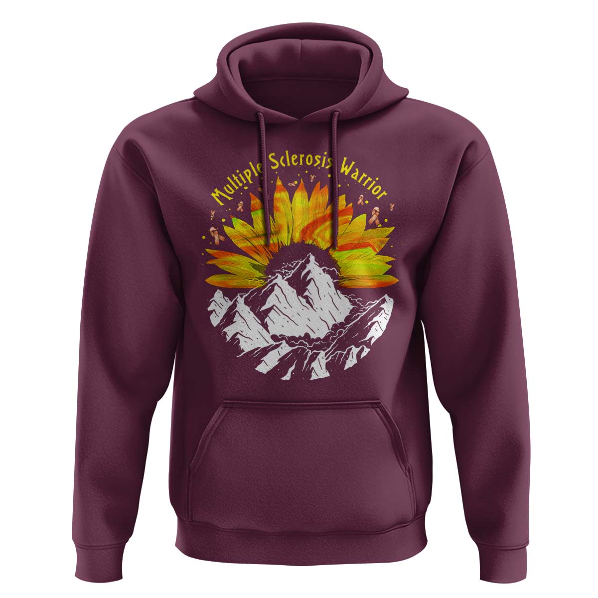 MS Warrior Hoodie Orange Ribbon Sunflower Multiple Sclerosis Awareness