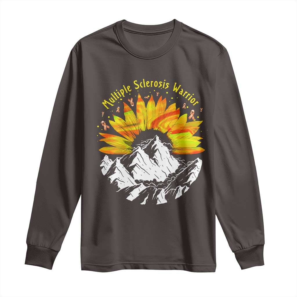 MS Warrior Long Sleeve Shirt Orange Ribbon Sunflower Multiple Sclerosis Awareness