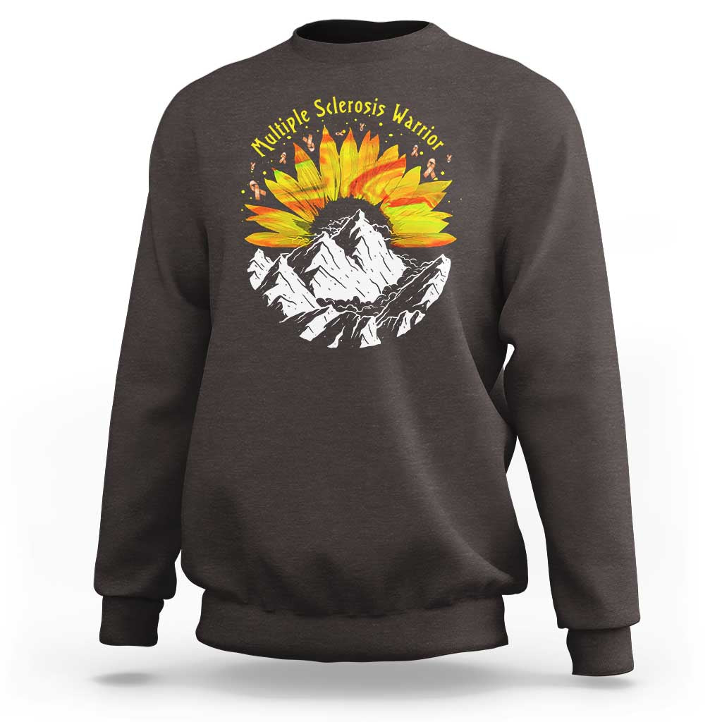 MS Warrior Sweatshirt Orange Ribbon Sunflower Multiple Sclerosis Awareness