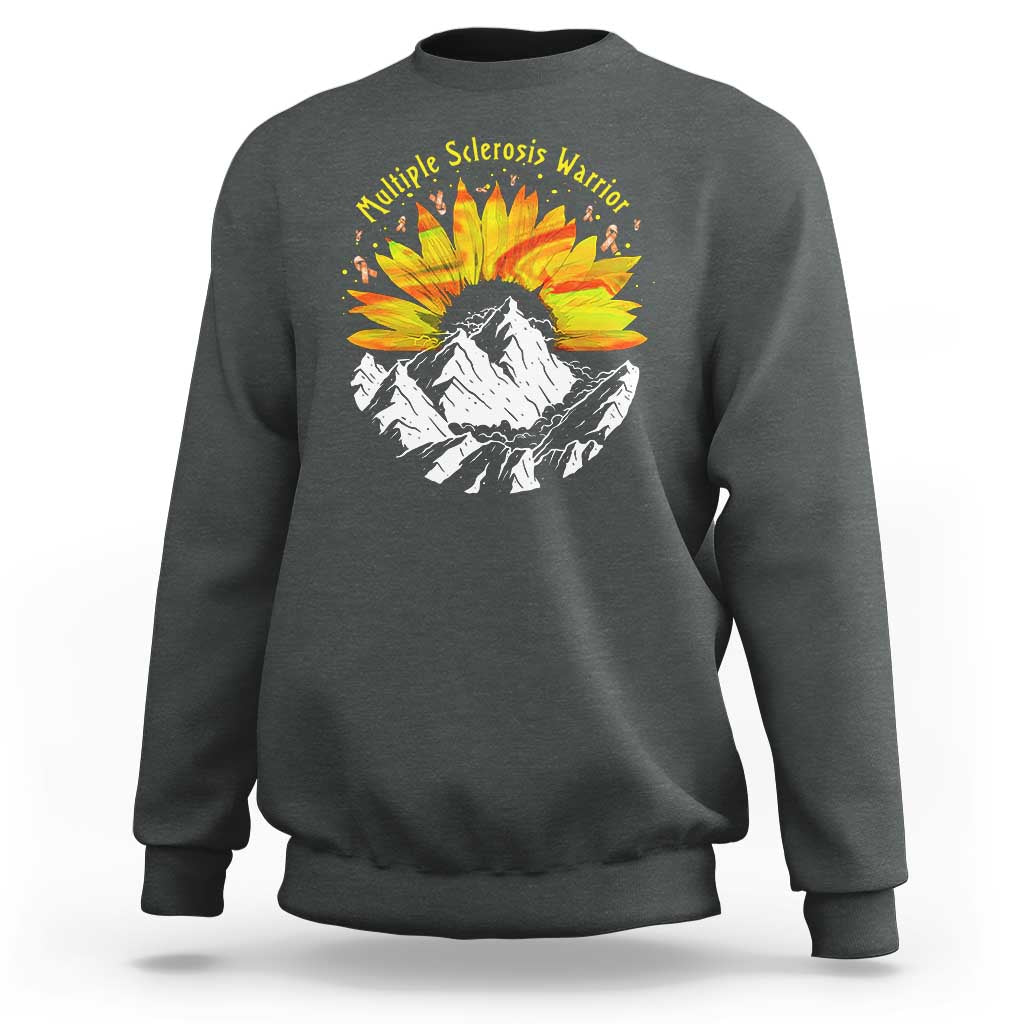 MS Warrior Sweatshirt Orange Ribbon Sunflower Multiple Sclerosis Awareness