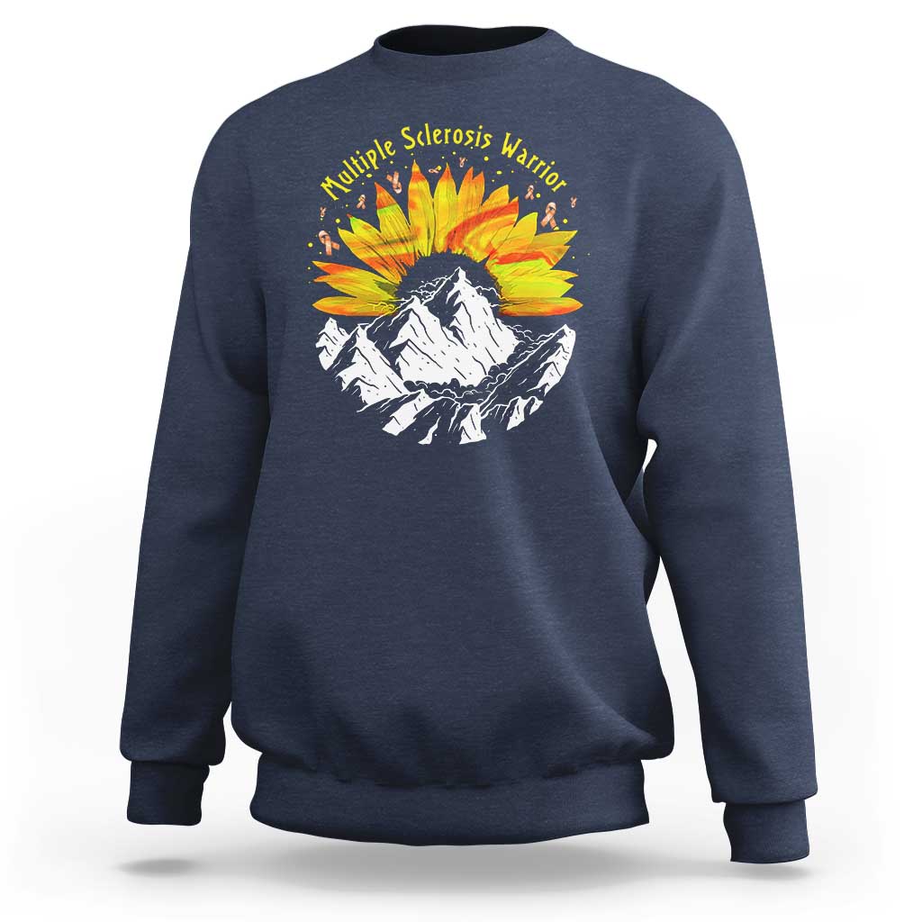 MS Warrior Sweatshirt Orange Ribbon Sunflower Multiple Sclerosis Awareness