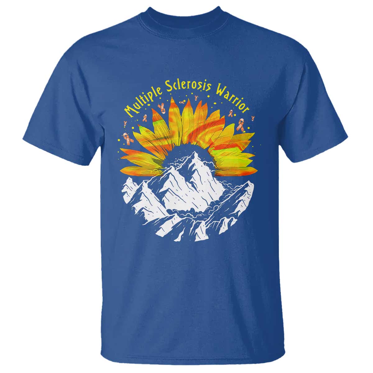 MS Warrior T Shirt Orange Ribbon Sunflower Multiple Sclerosis Awareness