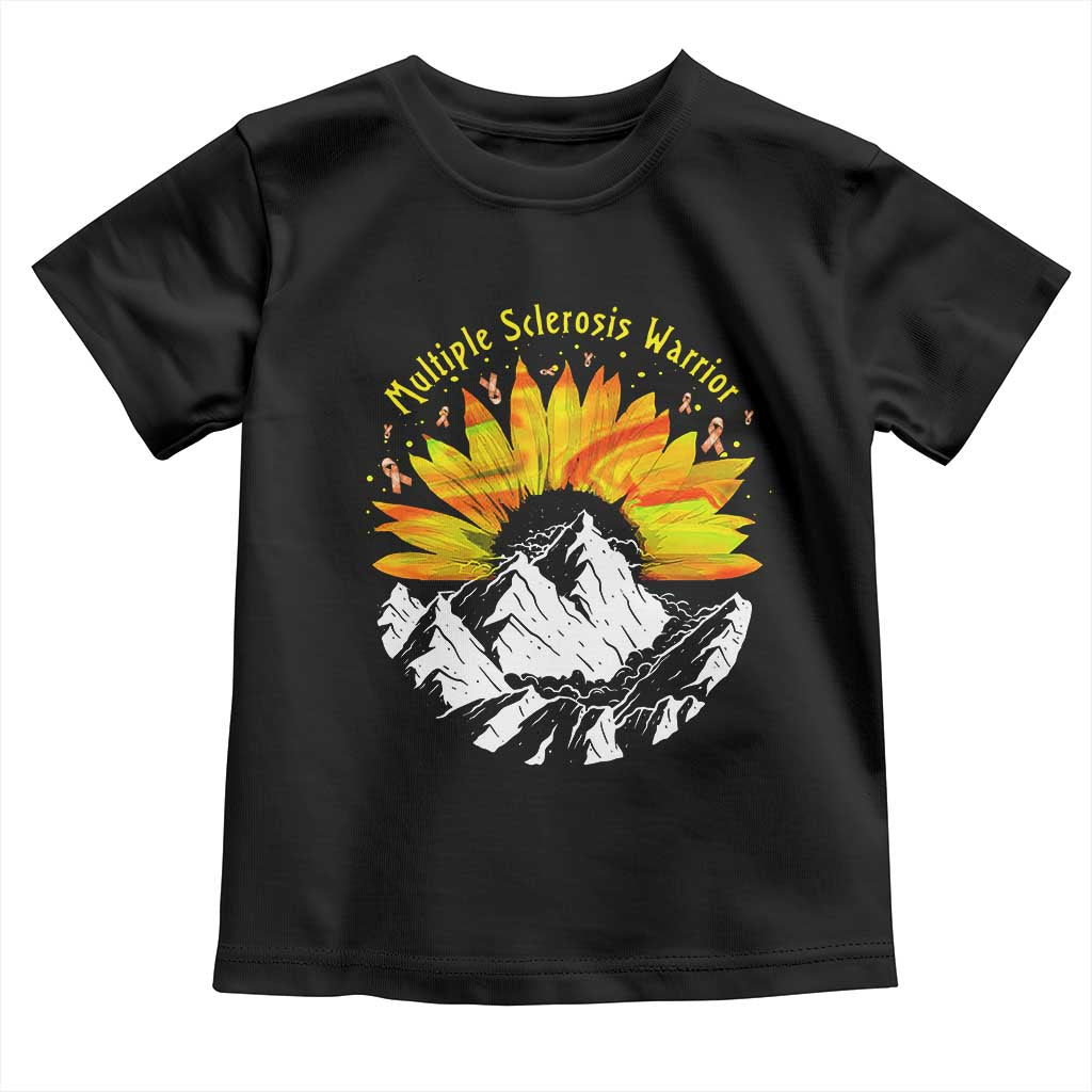 MS Warrior Toddler T Shirt Orange Ribbon Sunflower Multiple Sclerosis Awareness